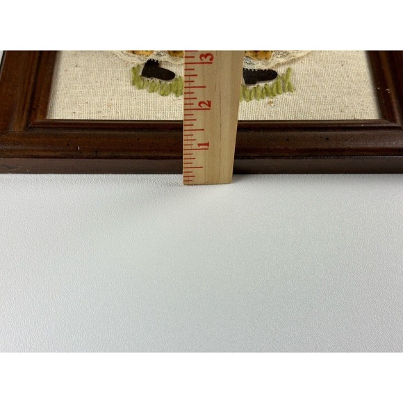 Vintage Holly Hobbie 3D Wood Framed Doll on Burlap w/ REAL HAIR Fabric Ribbon - Picture 9 of 9